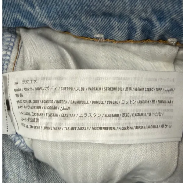 Abercrombie & Fitch The 90s Relaxed Denim Jeans 31 SHORT Blue Raw Hem High Rise - Image 12