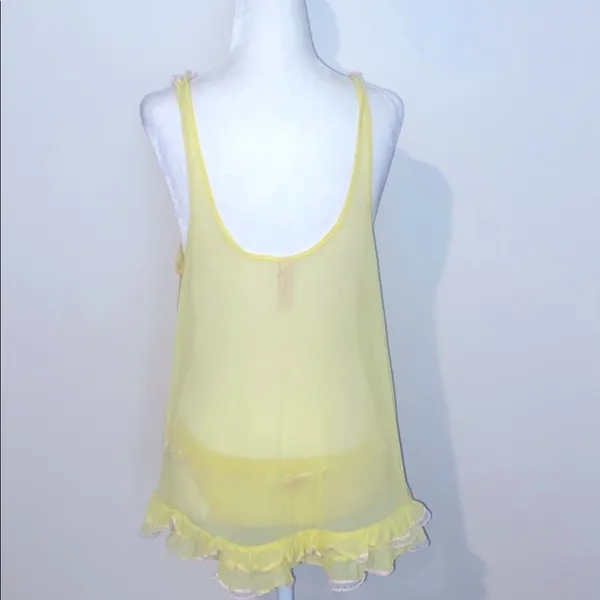 Victoria's Secret Yellow & pink Sheer Chemise & panty - Image 4