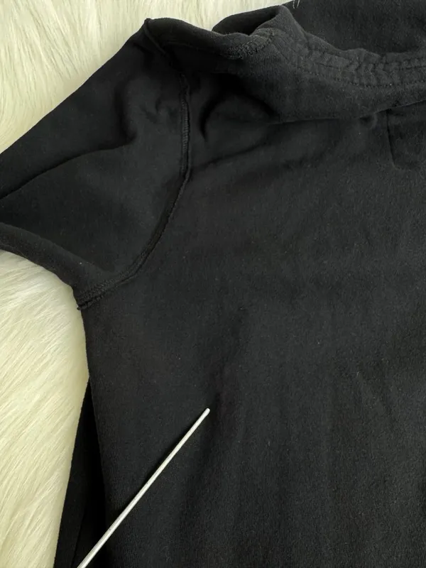 Aeropostale 87 Hoodie Sweatshirt Small Black Pullover Logo Kangaroo Pocket Y2K - Image 6
