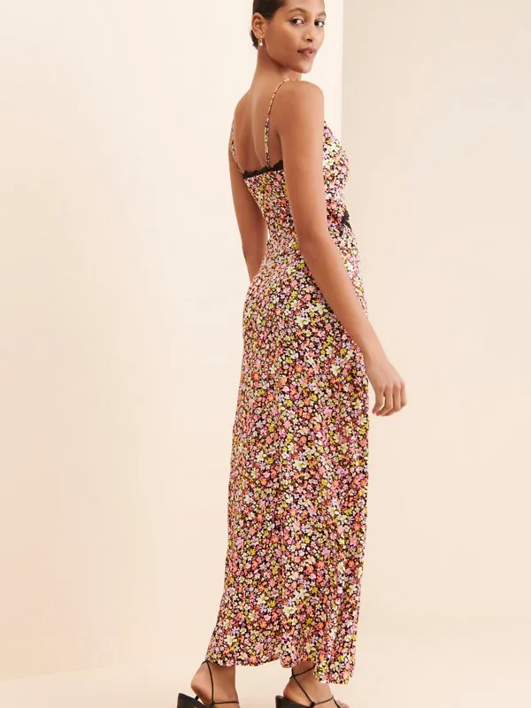 AFRM Olivier Lace Cutout Floral Maxi Dress M Y2K Romantic $138 - Image 3
