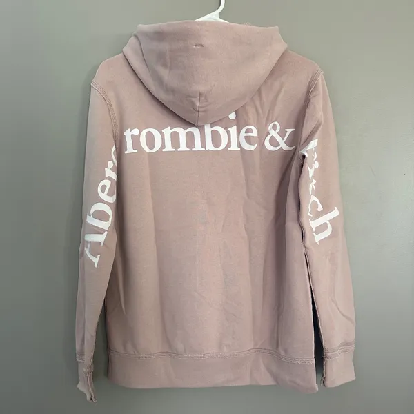 abercrombie fitch hoodie women xsmall XS Dusty Rose pink logo. - Image 3