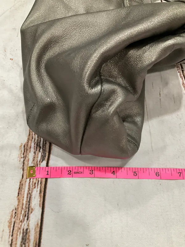 Coach PLEATED METALLIC GREY LARGE SHOULDER BAG - Image 8