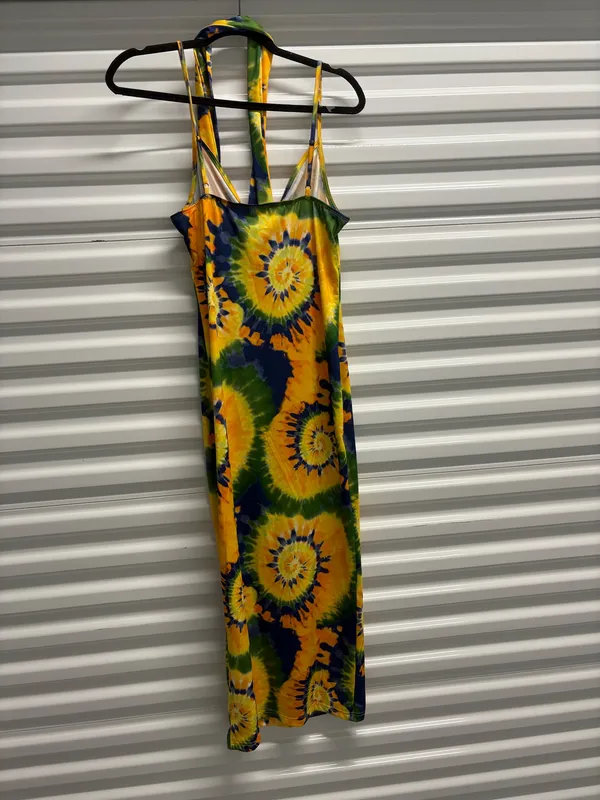 Fun Summer Dress With Spaghetti Strap And Scarf - Image 8