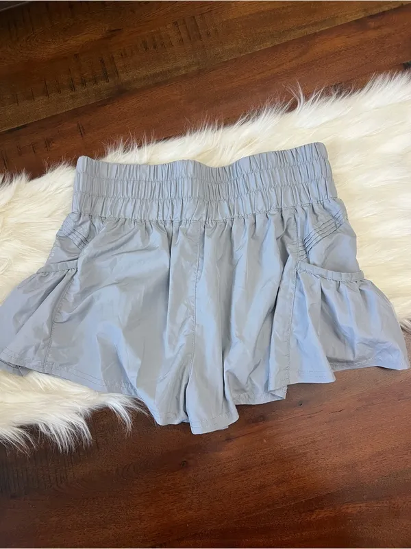 Free People Movement Get Your Flirt On Shorts Small Blue Gray Lined Pockets - Image 3