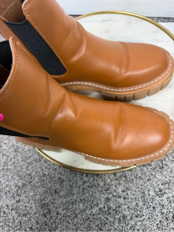 Madden Girl Cognac Brown Chunky Lug Sole Chelsea Boots Size 6M - Image 7