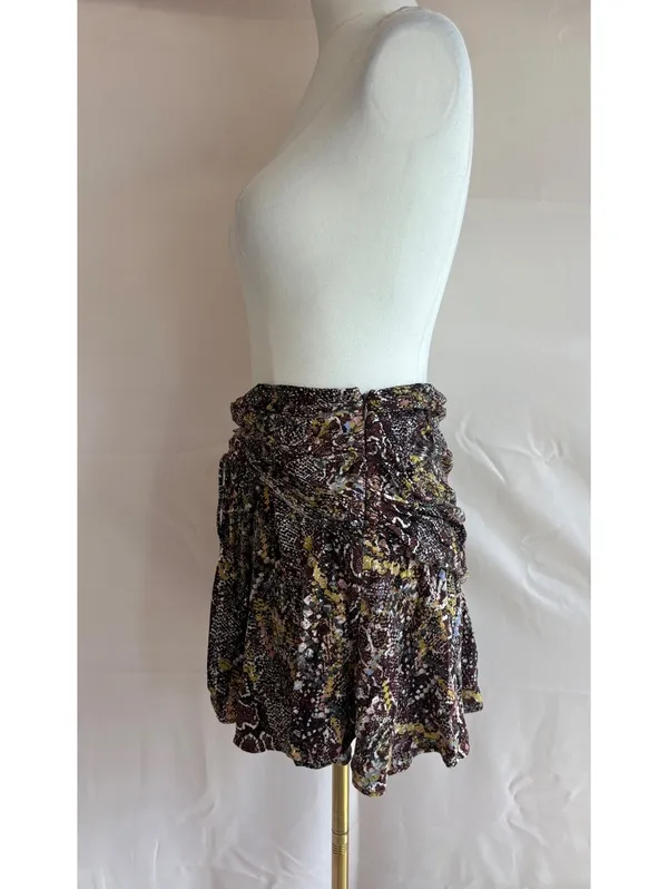 Free People Women's Size 8 Brown Multi-Color Snake Print Mini Skirt with Drawn-W - Image 4