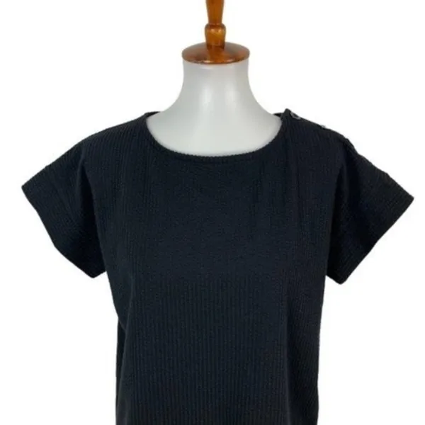 Madewell Women's Short‎ Sleeve Top Tee Medium Black - Image 2