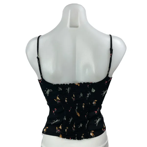 Reformation Grace Black Sleeveless Cami Camisole Bustier Crop Tank Top Size 4 - Image 3
