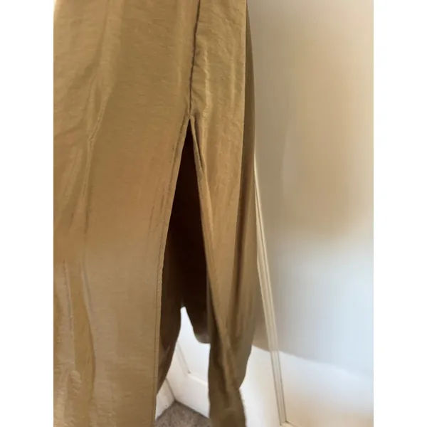 J.Crew olive green Crinkled Drawstring Midi Skirt size small - Image 3