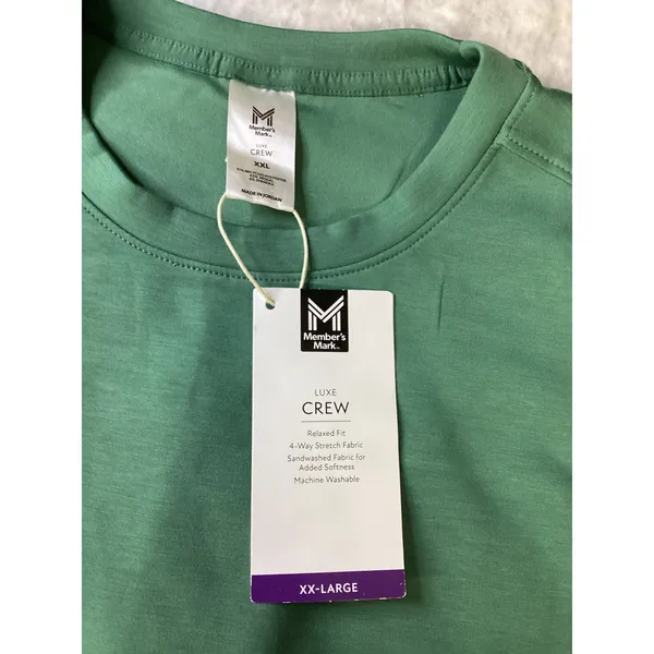 Members Mark Luxe Crew Sweatshirt Womens XXL Green Sandwashed Relaxed Pullover‎ - Image 2