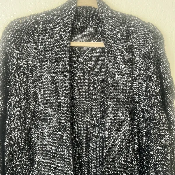 Puma Black and Gray Cardigan Sweater with Metallic‎ Shimmer XXL - Image 2