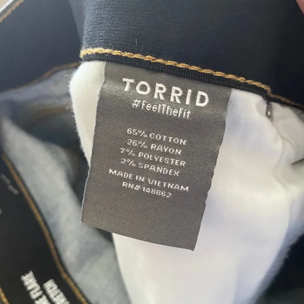 Torrid 18R Blue‎ Jeans Sky High A-Line Flare Premium Stretch Denim 70s Retro Boho - Image 5
