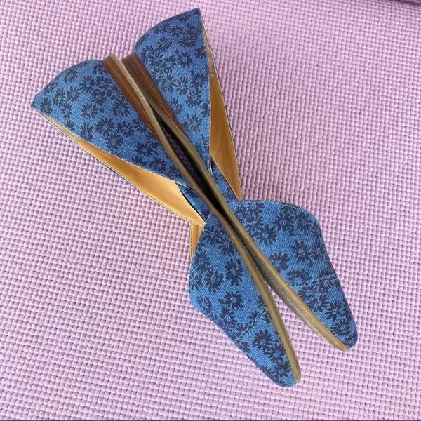 Tommy Hilfiger Naria 3 Floral Denim D'Orsay Ballet Flats Blue 6‎ - Image 11