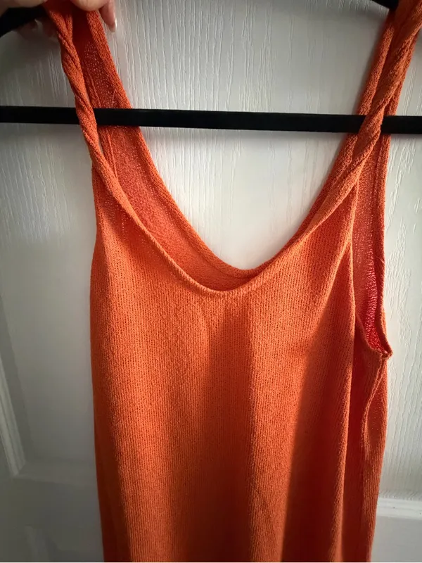 Mango Orange Women’s Tank Midi Dress cover up - Image 4