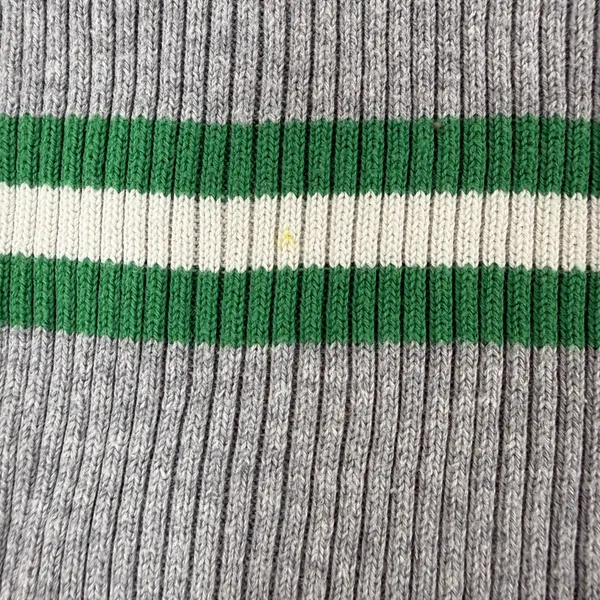BP Gray Green Striped Ribbed Knit Sweater Womens Small‎ Crew Neck Lettuce Hem - Image 7