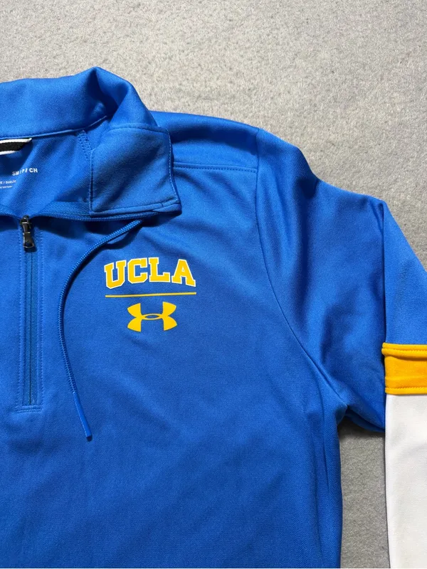 Under Armour UCLA Bruins 1/4 Zip Pullover Small Blue White Loose Fit Sweatshirt - Image 3