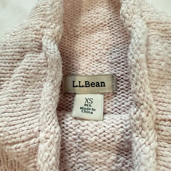 LL Bean pale‎ Pink Cotton Ragg Funnelneck Pullover Sweater Size XS - Image 11