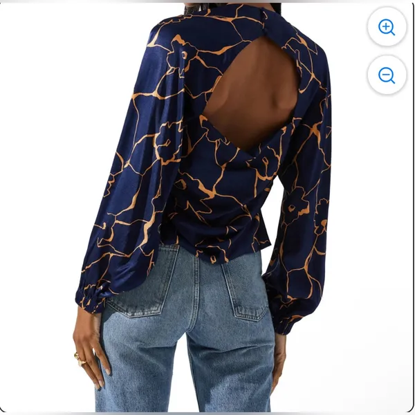 NWT | ASTR the Label | Veronica Cutout Cowl Neck Long Sleeve Satin Blouse Top - Image 3