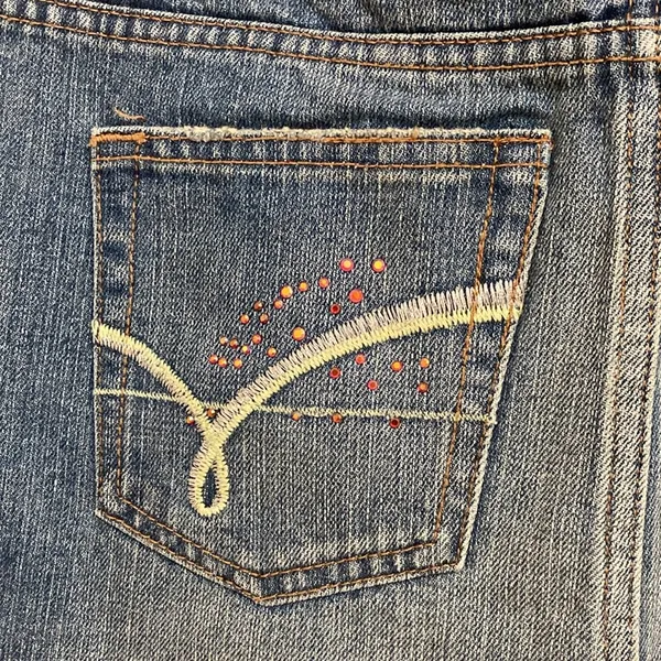 Bongo NWT  Distressed Rhinestone Denim Micro Mini Skirt - Image 6
