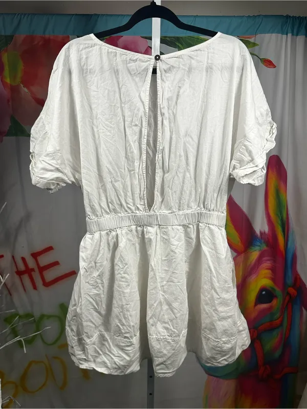 181. Free People White cotton poplin Mini Dress - Image 6