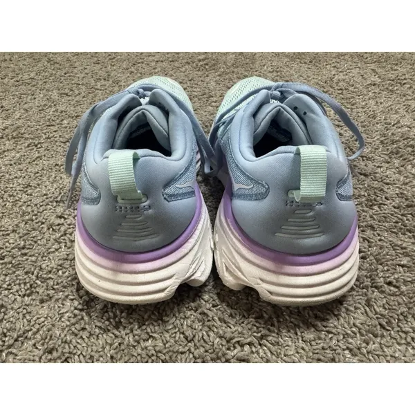 HOKA ONE ONE Bondi 8 Running Shoes Chalk Violet Pastel Lilac Sneaker Sz 8 Wide - Image 6