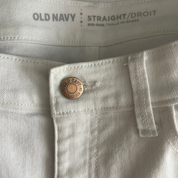 Old Navy Straight Mid Rise Jeans White‎ - Image 8