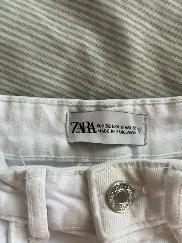 ZARA Jean Shorts White - Image 3