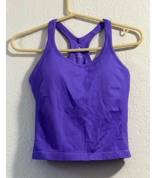 Attarco Top Workout Tank Top Racer Back Built in Bra Large - Image 2