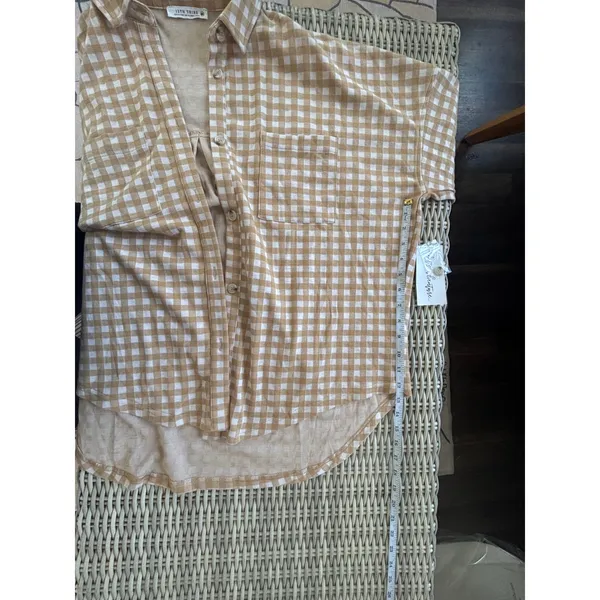 12th Tribe New With Tags Gingham Shacket M/L boho equestrian festival layered - Image 9