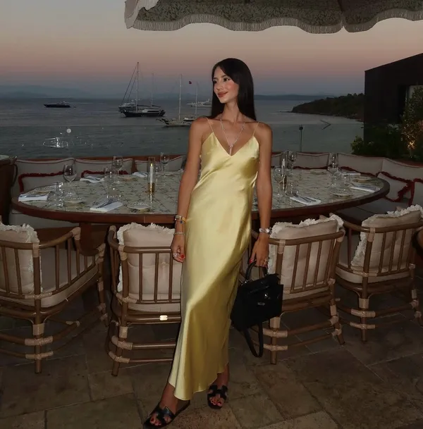 Zara maxi dress flowy butter yellow satin effect wedding evening party - Image 3
