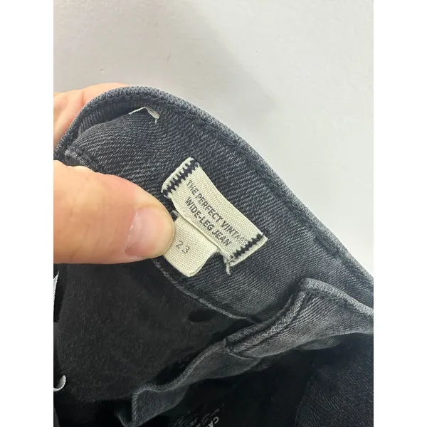 Madewell The Perfect Vintage Wide-Leg Jeans Black Womens 23 Lunar Wash 90s Retro - Image 5