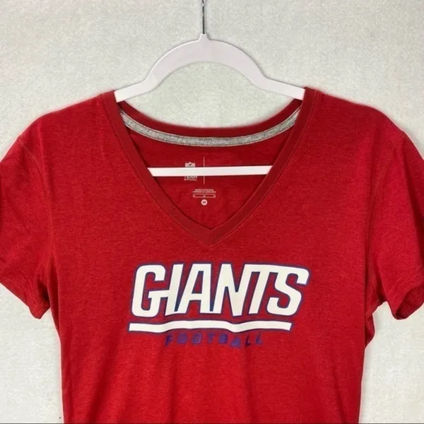 Nike NFL Giants Dri-Fit Red‎ V-Neck Short Sleeve Tee - Image 3
