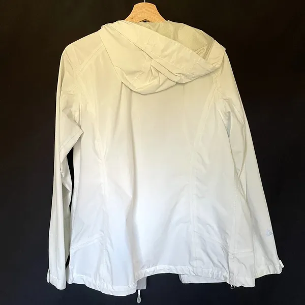 Gerry women's size medium‎ silver gray rain jacket hooded top full zip pockets - Image 9