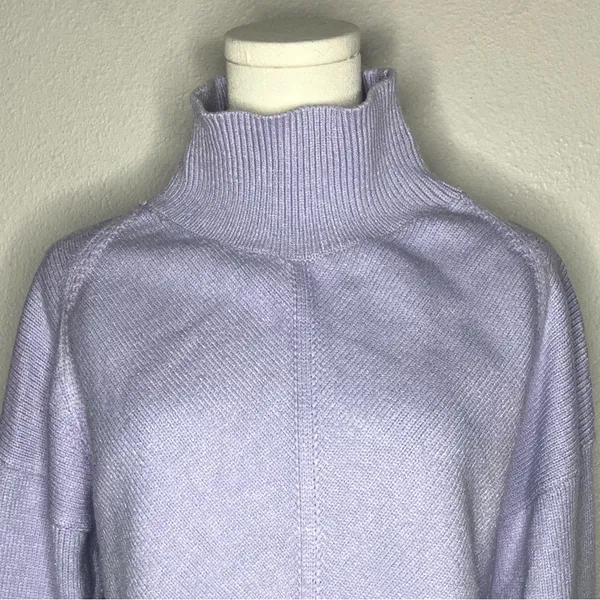 Maeve Anthropologie Lilac Crystal Mock Neck Tunic Sweater Stretch Knit - Image 7