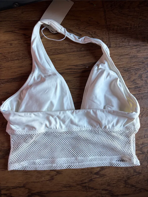 HALARA White Mesh Halter Bralette size Sm NWT - Image 2