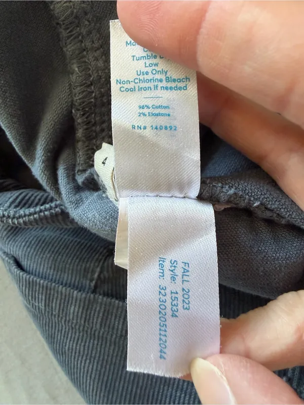 Marine Layer Bridget Corduroy Wide Leg Crop Pants Size 4 Blue Gray Button Front - Image 5