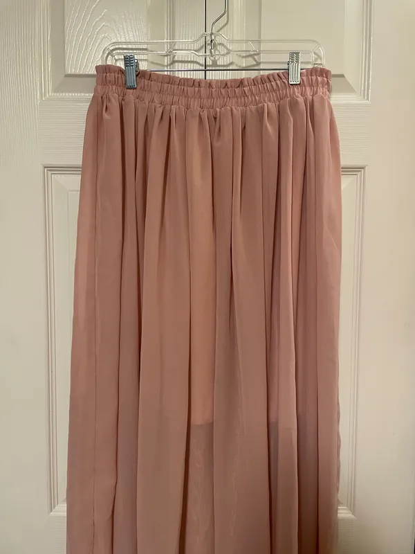 Blush Pink Dusty Rose Elegant Chiffon Maxi Skirt Women’s Size XL-XXXL - Image 3