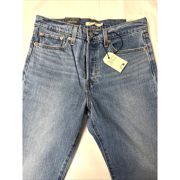 Levi's 28x28 Premium Wedgie Straight Ankle Women's Jeans Invest Access Med Wash - Image 8