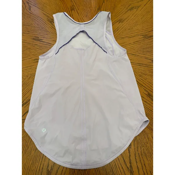 Lululemon Sculpt Tank Top Womens 4 Lavender Purple Mesh Back Keyhole Running - Image 4