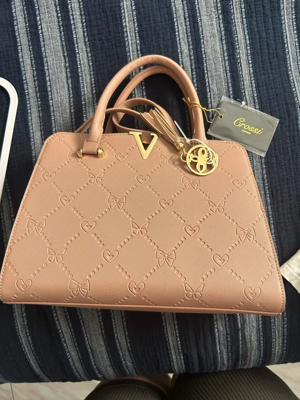 Grossi Nude Embossed Satchel Handbag - Image 2
