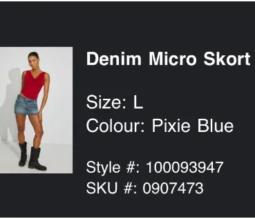Garage Denim Micro Skort  In pixie blue  - Image 8