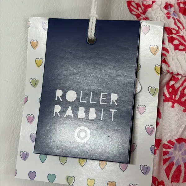 Roller Rabbit Target Pink Floral Smocked Tiered‎ Maxi Dress Tie Strap Lined NEW - Image 8