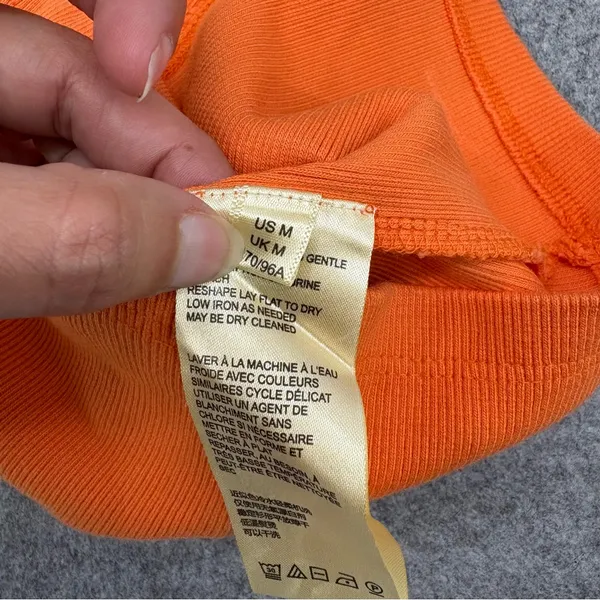 By Anthropologie Vibrant ribbed Knit tube Top medium orange - Image 5