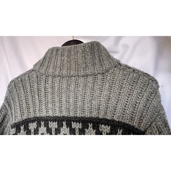 Hollister West Coast Hand Knit Sweater Aztec Cardigan Chunky Thick Western - Image 6