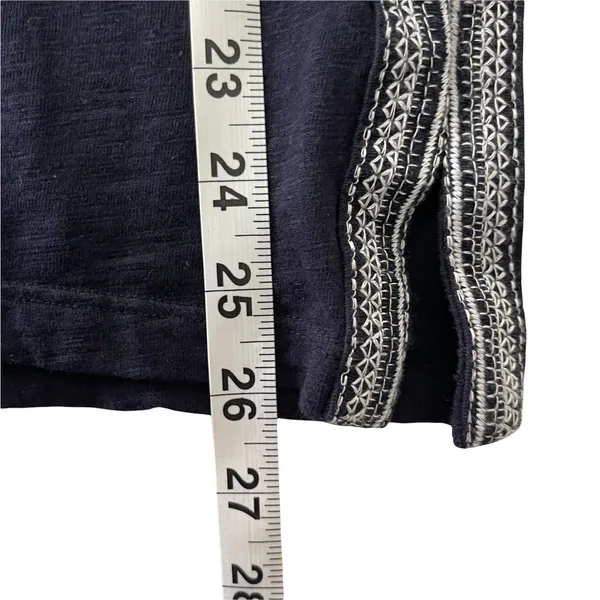 Talbots Women's Size‎ Petite Large Embroidered Navy Cotton Top Light Coastal - Image 8