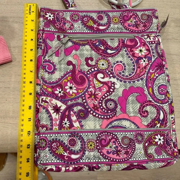 Vintage Vera Bradley Laptop Tote Bag Paisley Plaid case travel quilted pockets - Image 12
