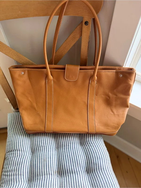 Lancôme Cognac Tan Large Vegan Leather Oversized Tote Shoulder Bag - Image 2