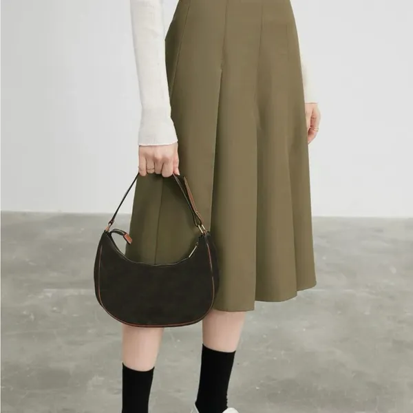 Olive Green Midi Skirt Size XS - Image 2