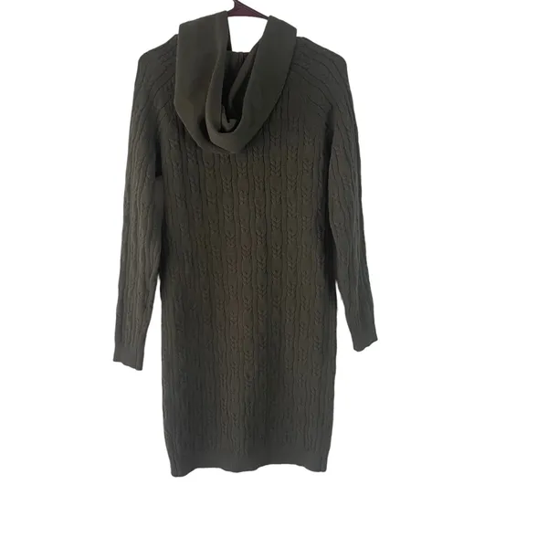 Mystree Women's Size‎ Medium Grey Green Hooded Sweater Dress - Image 4