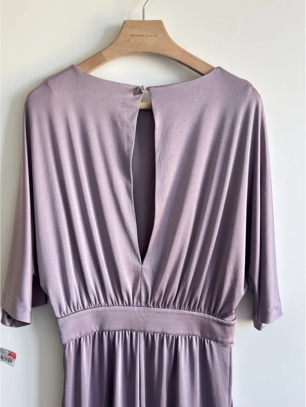 Halston Heritage Mauve Open Back Batwing Sleeve Romper Size 10 - Image 4